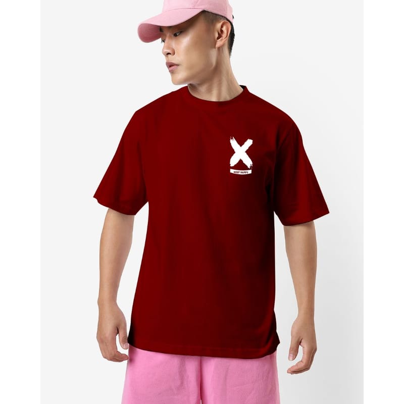 Streetmode Keep Happy Maroon T-Shirt for Men