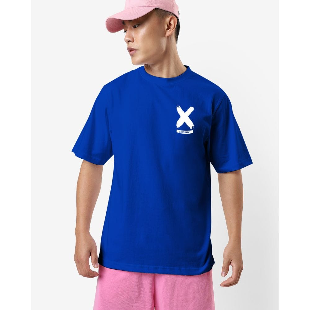 Streetmode Keep Happy Royal Blue T-Shirt for Men