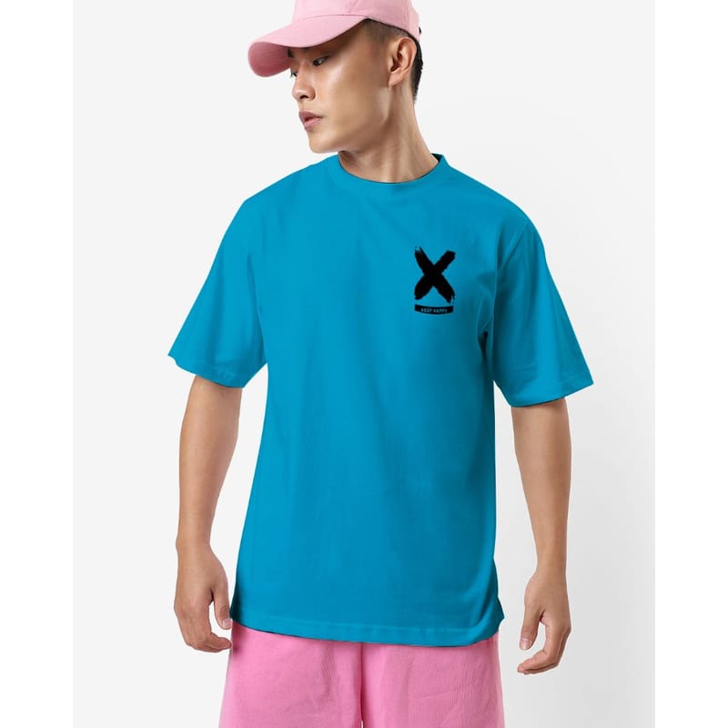 Streetmode Keep Happy Teal Blue T-Shirt for Men