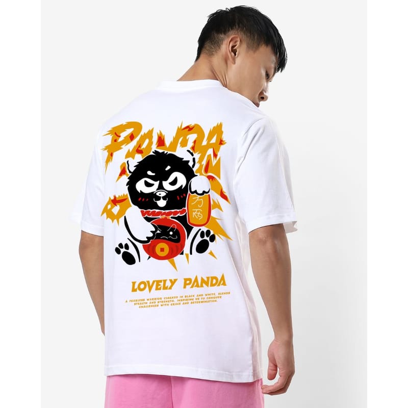 Streetmode Panda White T-Shirt for Men