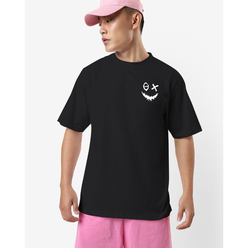 Streetmode Smile Mood Black T-Shirt for Men