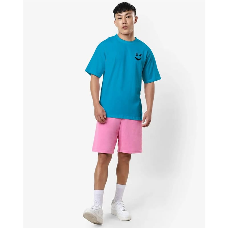 Streetmode Smile Mood Teal Blue T-Shirt for Men