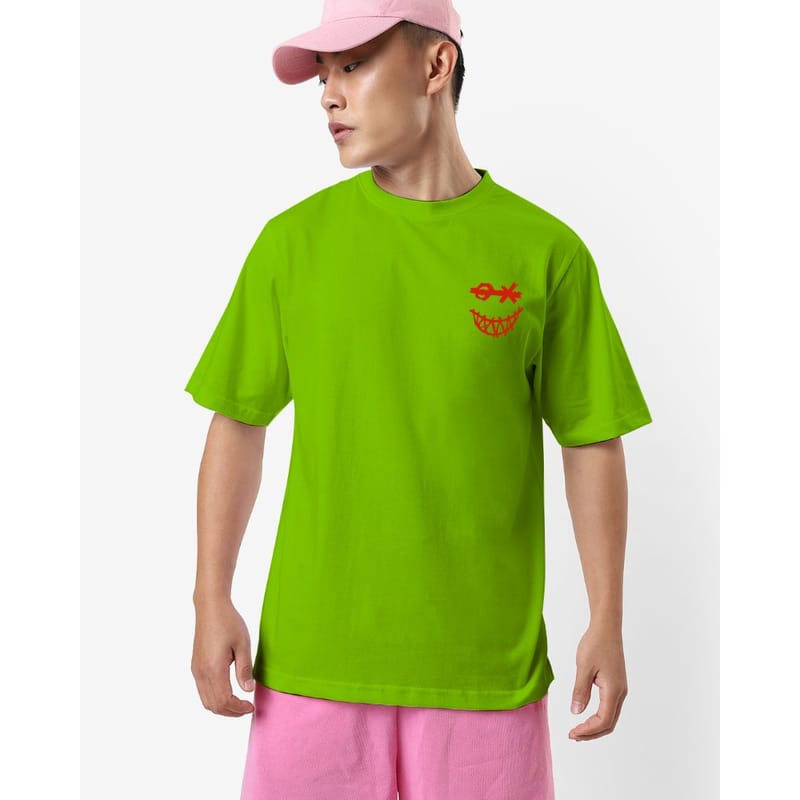 Streetmode Smiley Face Green T-Shirt for Men