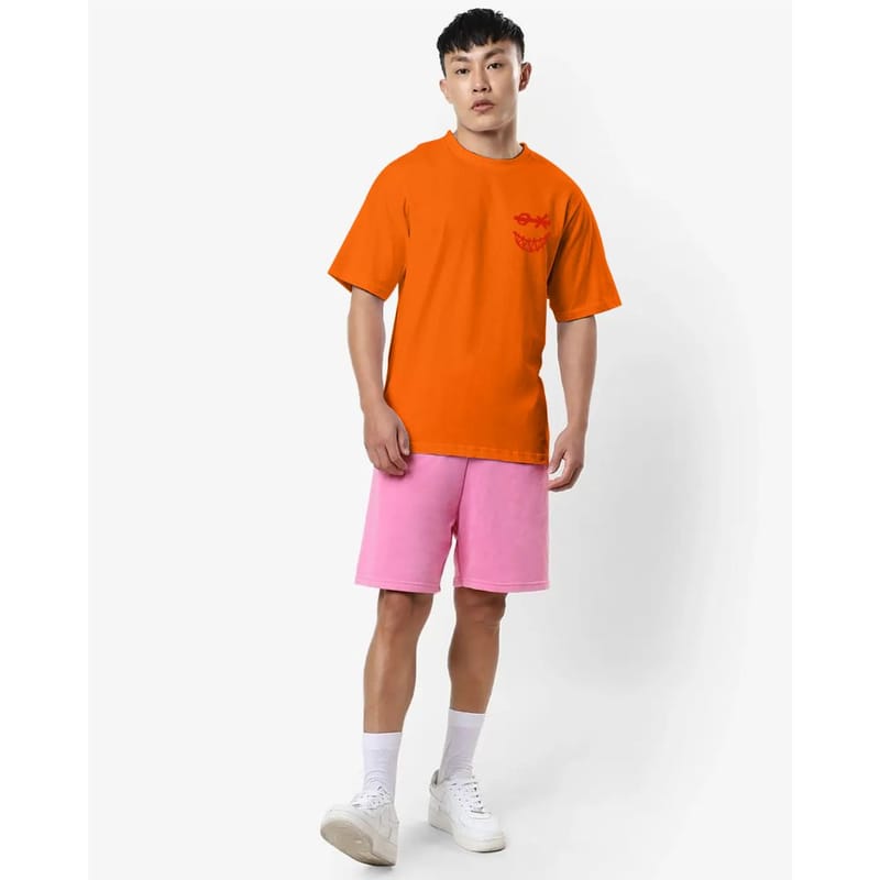 Streetmode Smiley Face Orange T-Shirt for Men