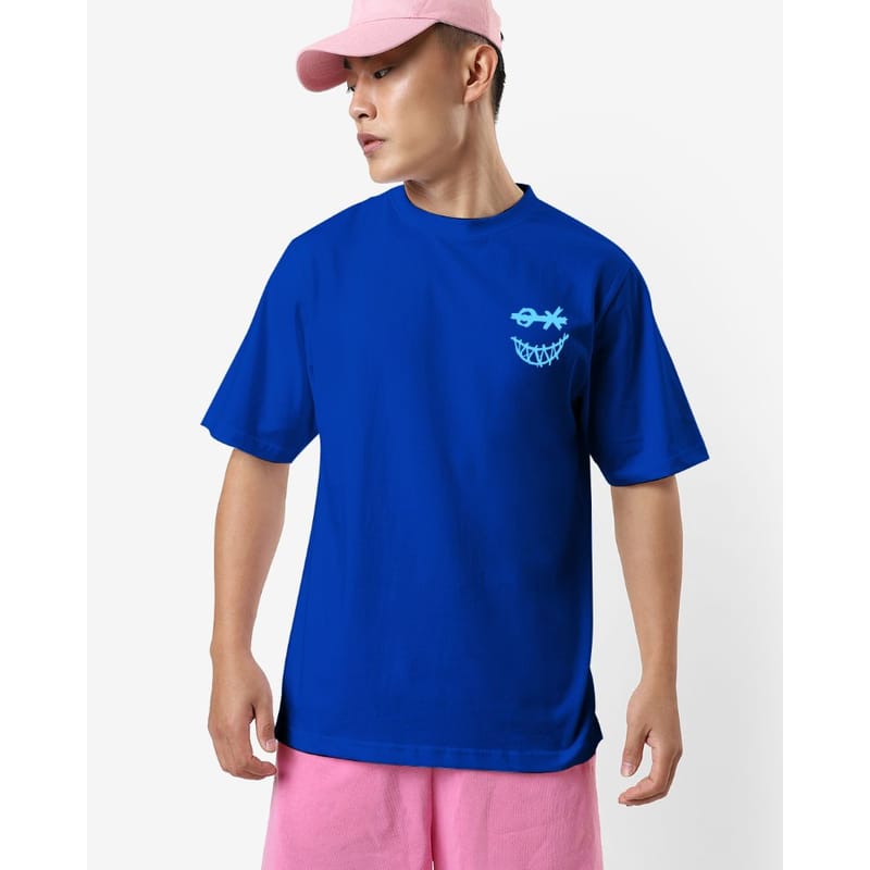 Streetmode Smiley Face Royal Blue T-Shirt for Men