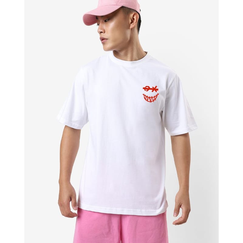 Streetmode Smiley Face White T-Shirt for Men