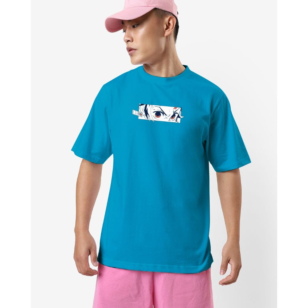 Streetmode Tanjirao Teal Blue T-Shirt for Men