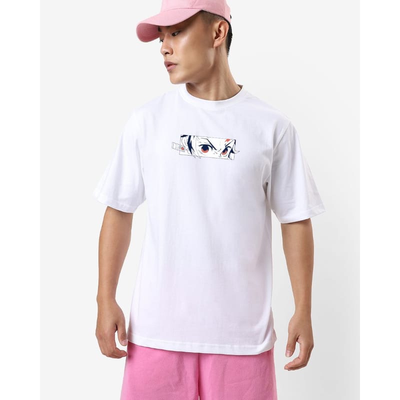 Streetmode Tanjirao White T-Shirt for Men