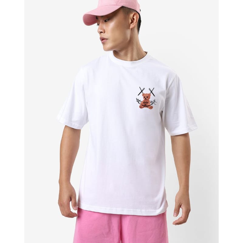 Streetmode Teddy White T-Shirt for Men