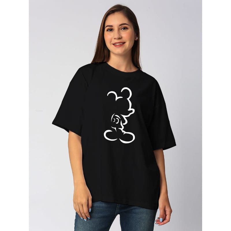 Streetmode Mickey Black T-Shirt for Women