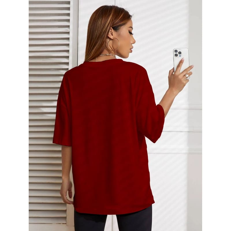 Streetmode Naah Maroon T-Shirt for Women