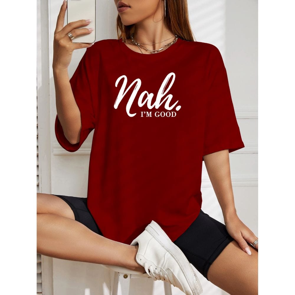 Streetmode Naah Maroon T-Shirt for Women