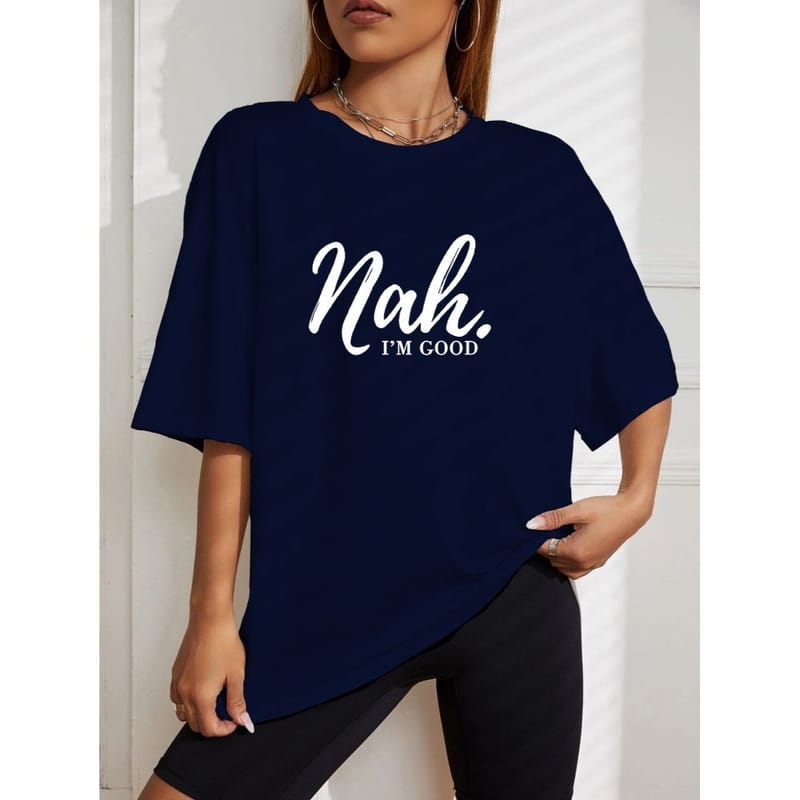 Streetmode Naah Navy Blue T-Shirt for Women