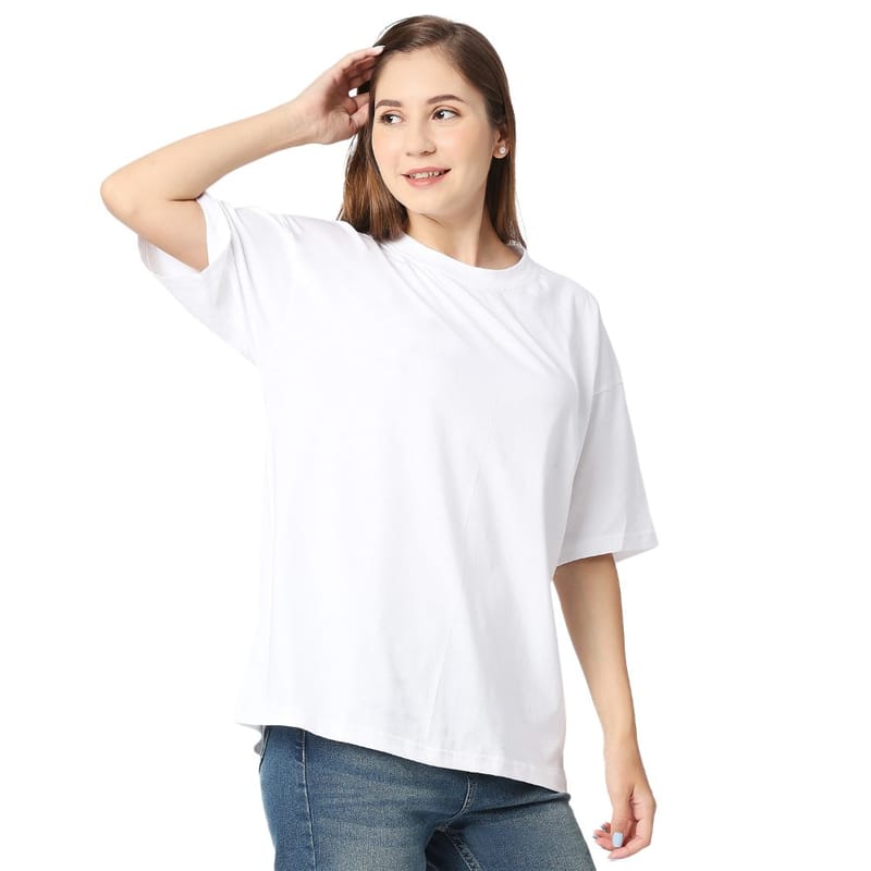 Streetmode Plain White T-Shirt for Women