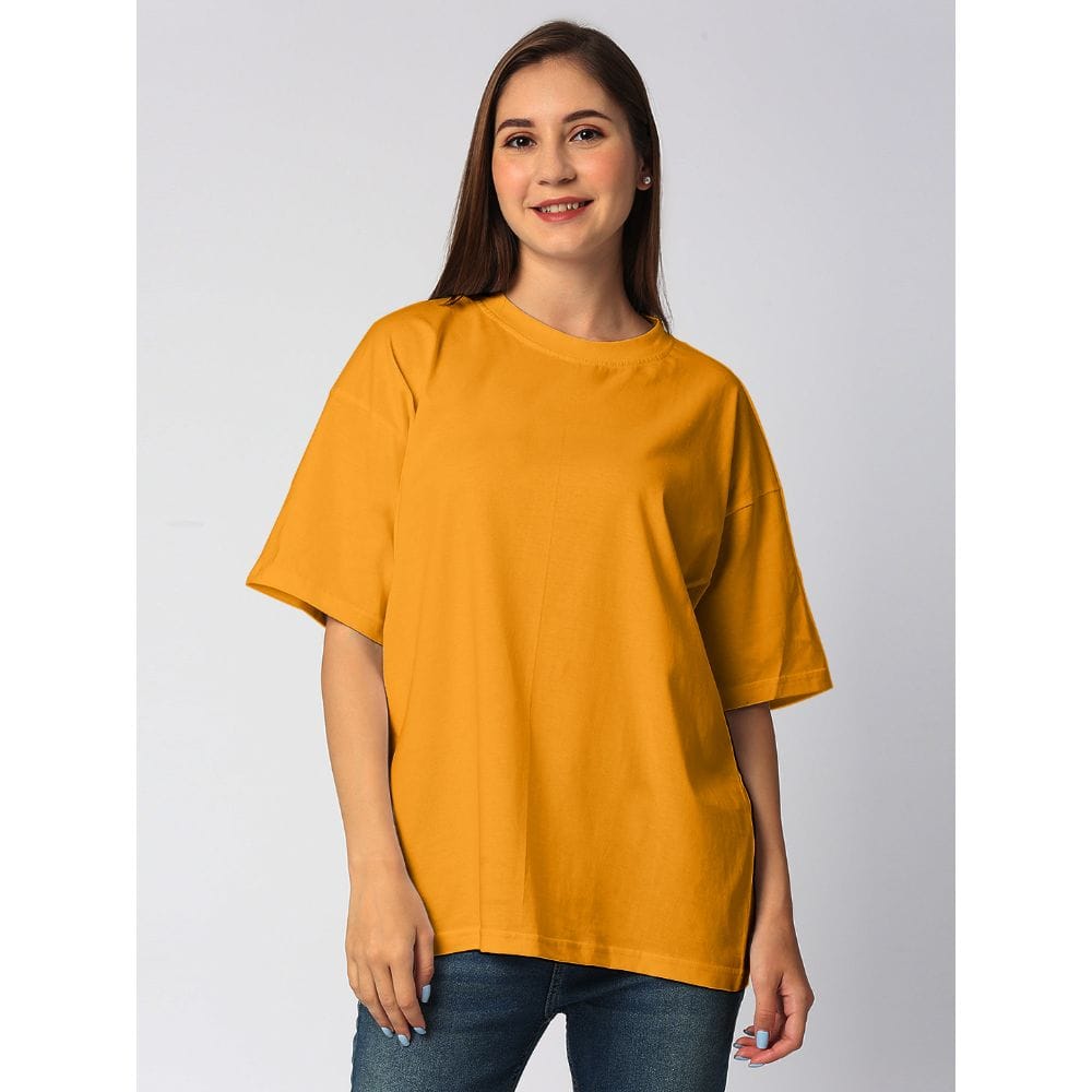 Streetmode Plain Yellow T-Shirt for Women