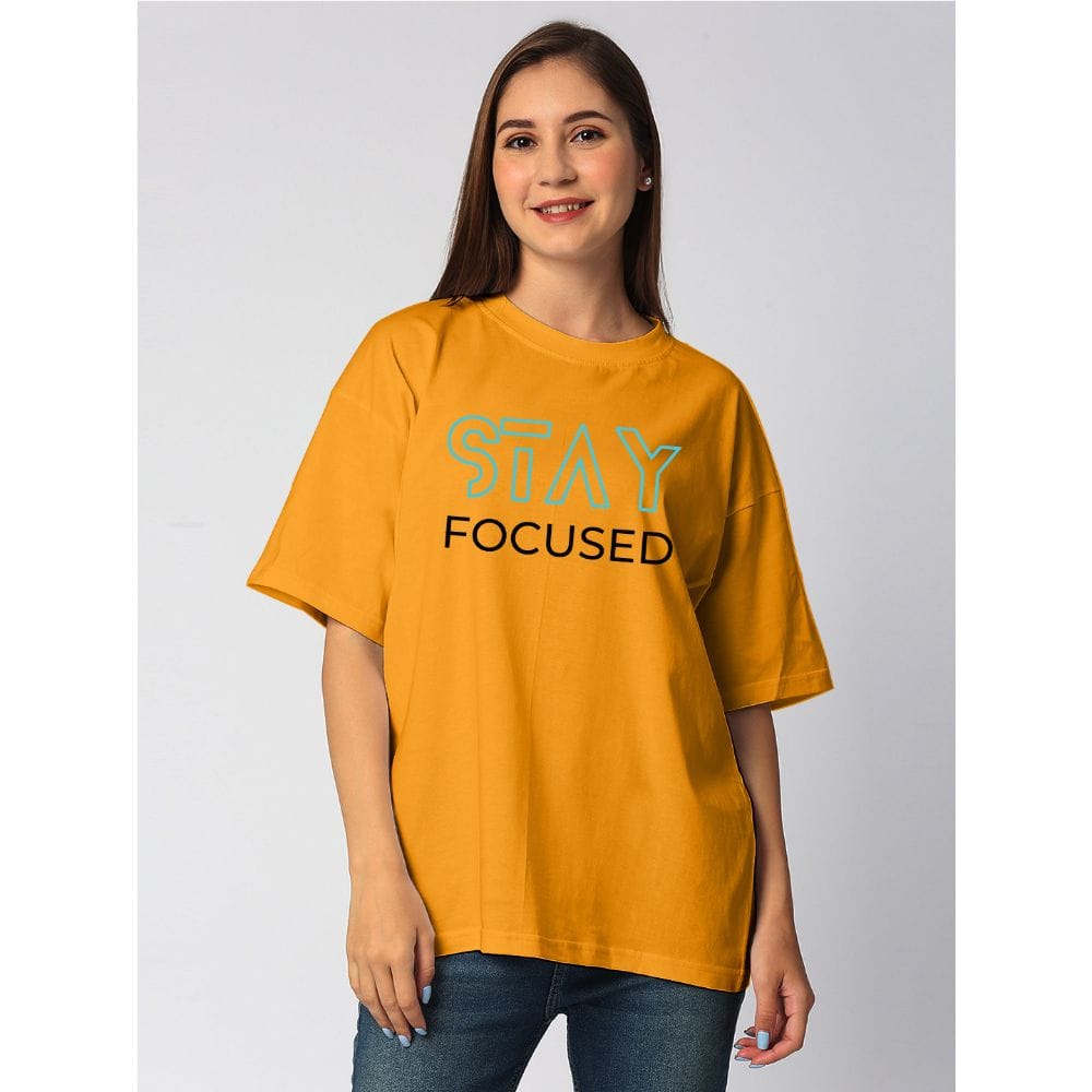 Streetmode Stay Focused Yellow T-Shirt for Women