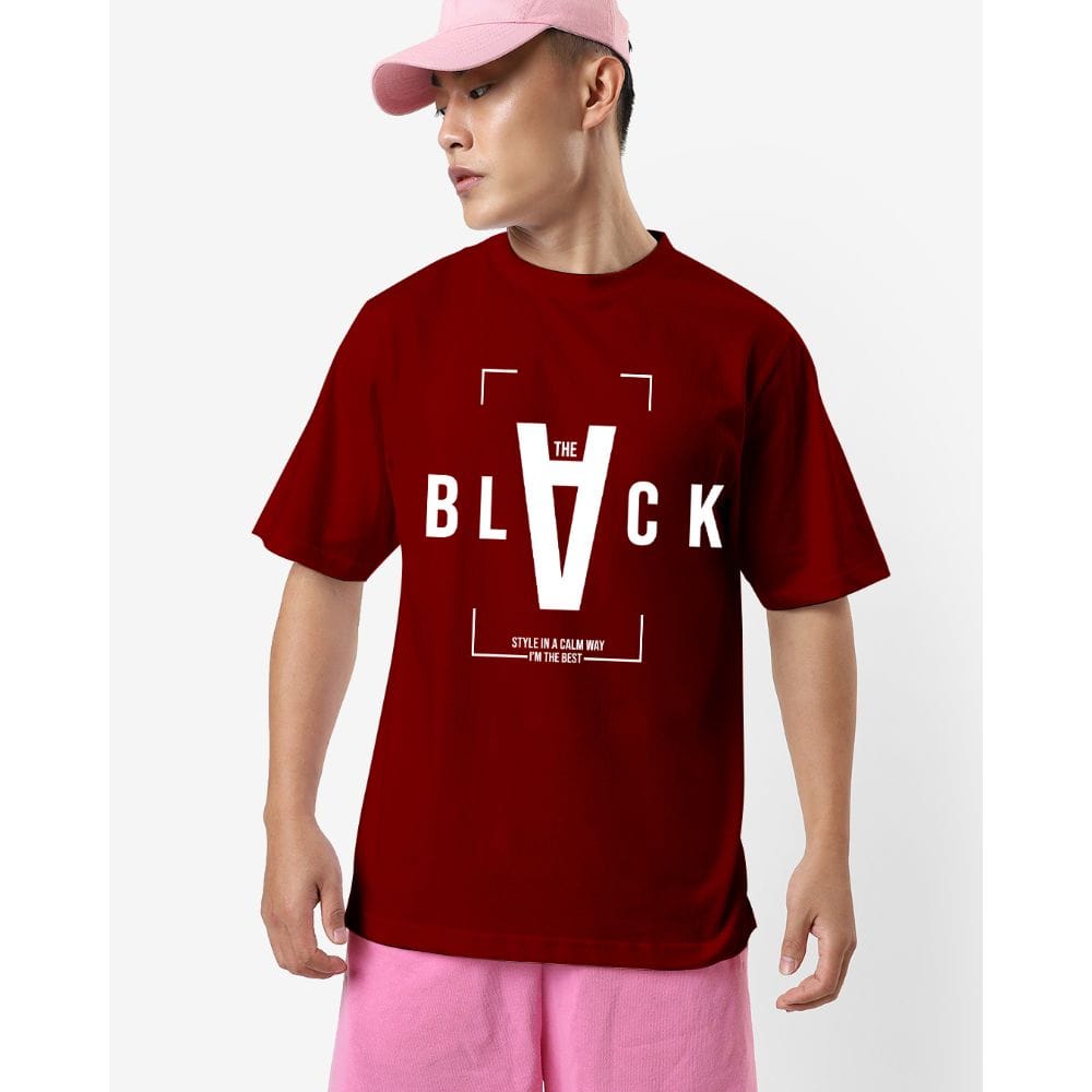 Streetmode BLACK Maroon T-Shirt for Men