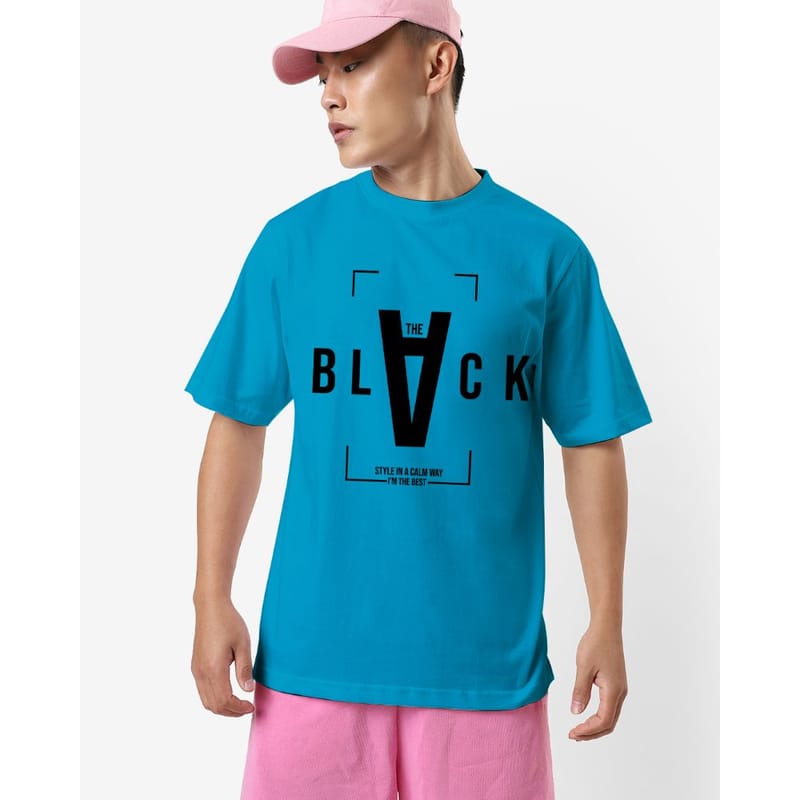 Streetmode BLACK Teal Blue T-Shirt for Men