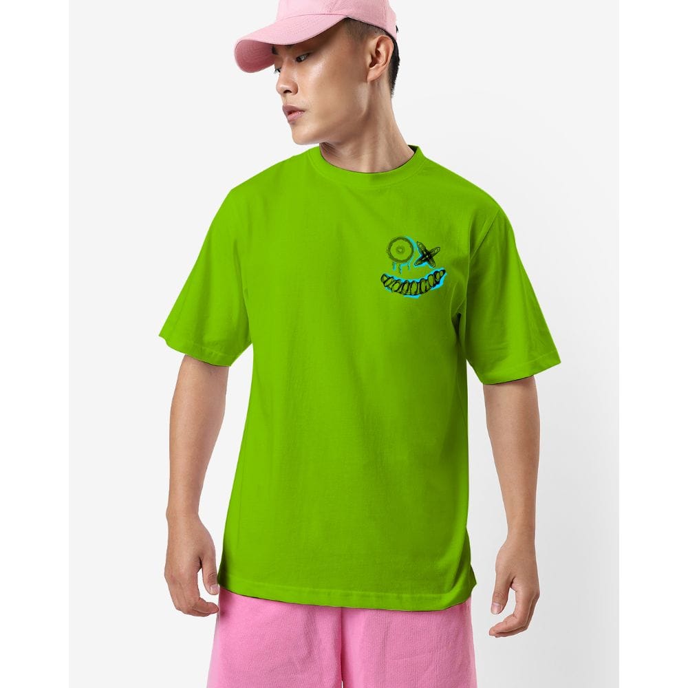 Streetmode Crazy Face Green T-Shirt for Men