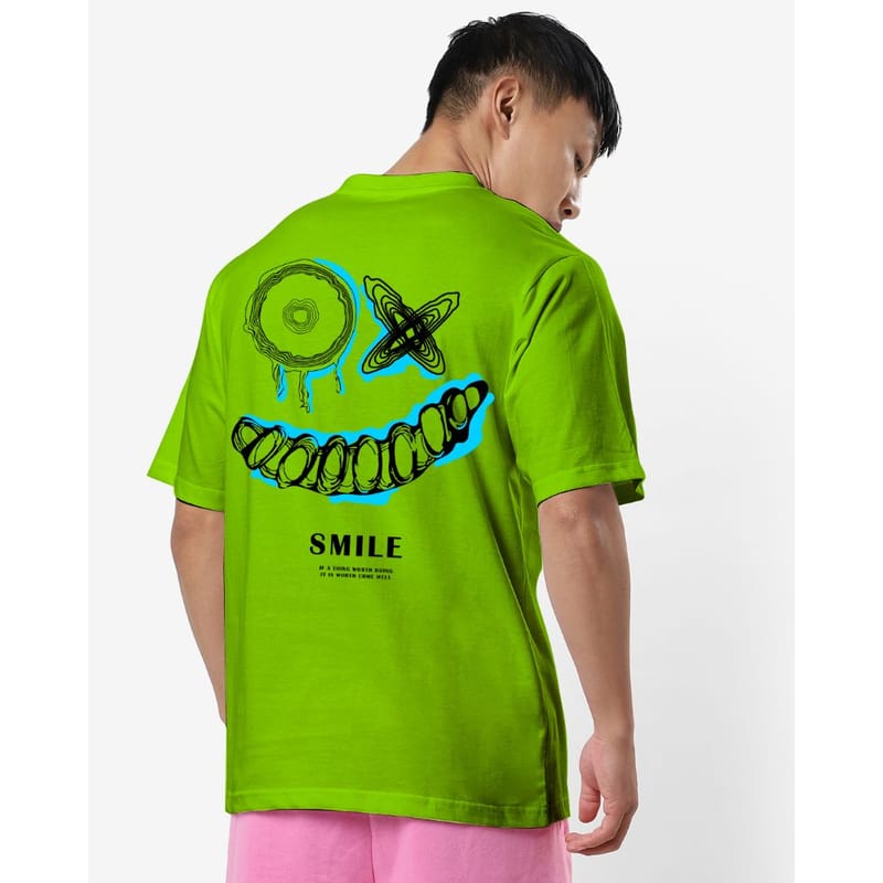 Streetmode Crazy Face Green T-Shirt for Men