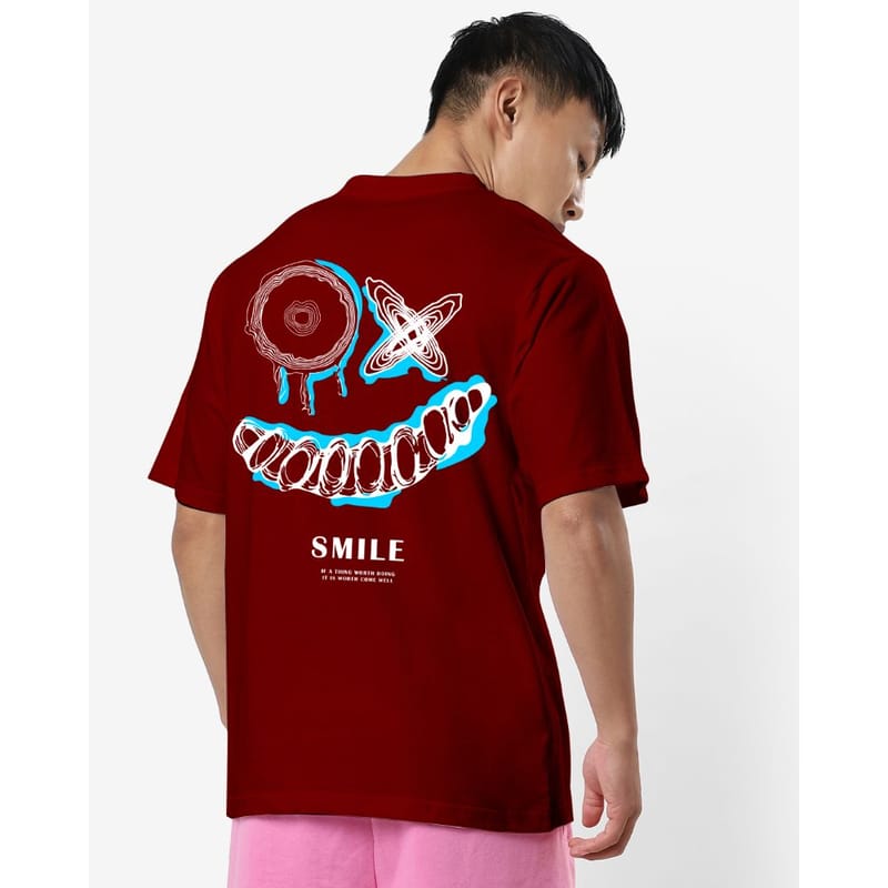 Streetmode Crazy Face Maroon T-Shirt for Men