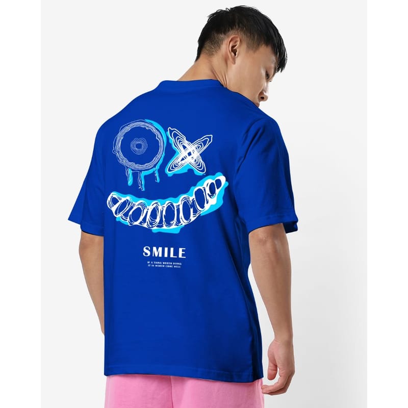 Streetmode Crazy Face Royal Blue T-Shirt for Men