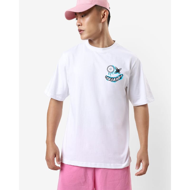 Streetmode Crazy Face White T-Shirt for Men