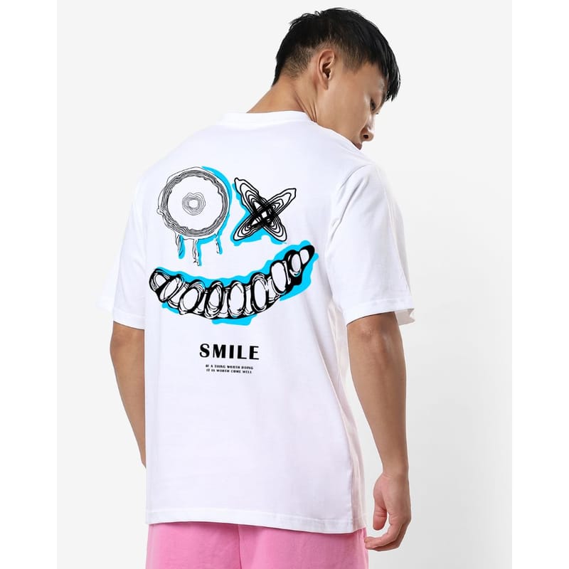 Streetmode Crazy Face White T-Shirt for Men