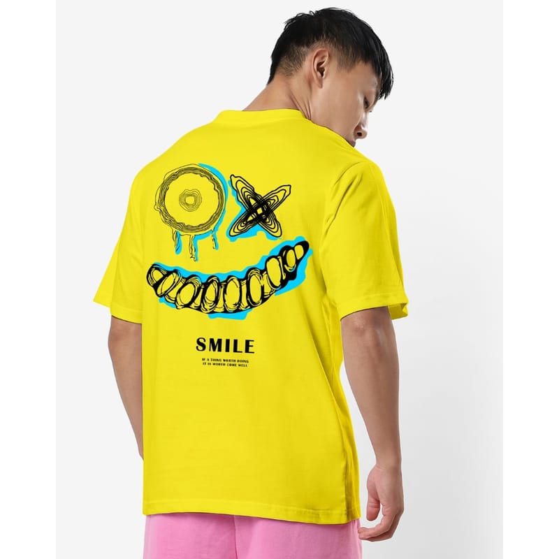 Streetmode Crazy Face Yellow T-Shirt for Men