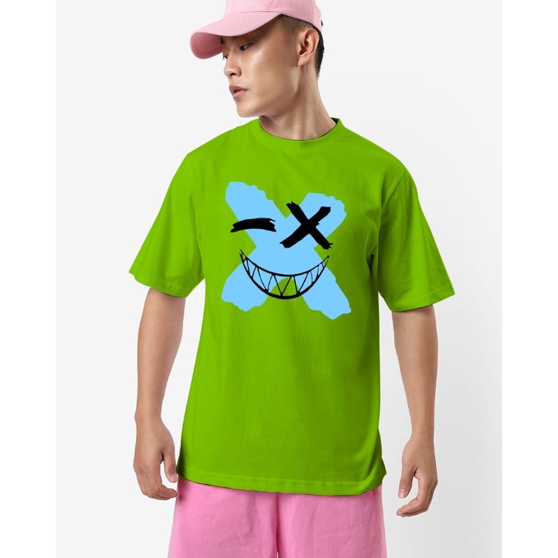 Streetmode Cross Smile Green T-Shirt for Men