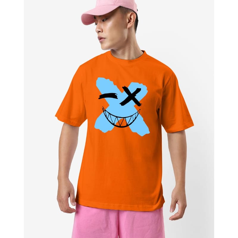 Streetmode Cross Smile Orange T-Shirt for Men