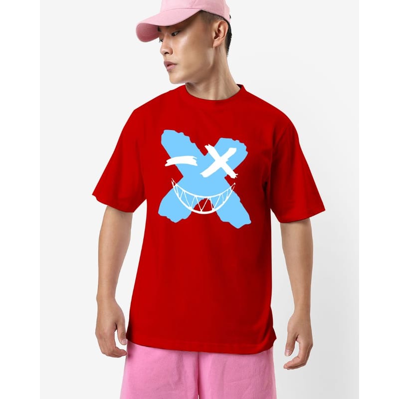 Streetmode Cross Smile Red T-Shirt for Men