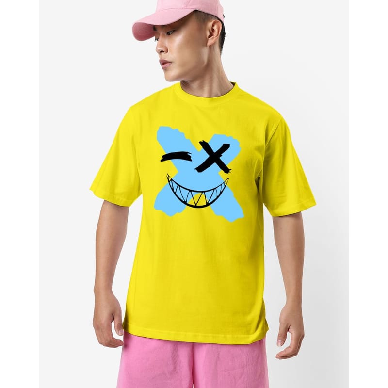 Streetmode Cross Smile Yellow T-Shirt for Men