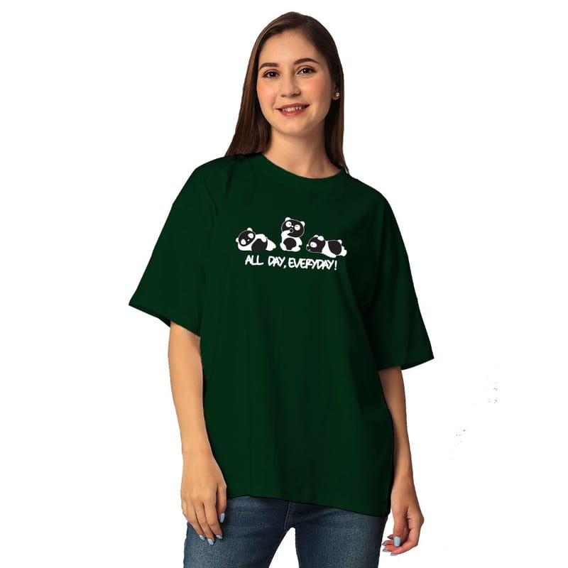 Streetmode All Day Green T-Shirt for Women