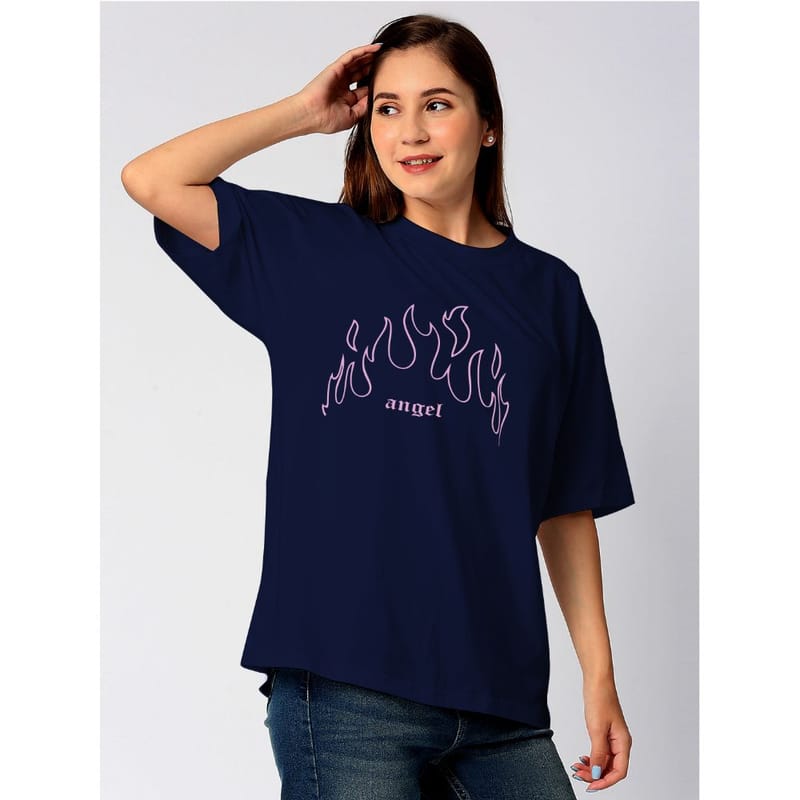 Streetmode Angel Navy Blue T-Shirt for Women