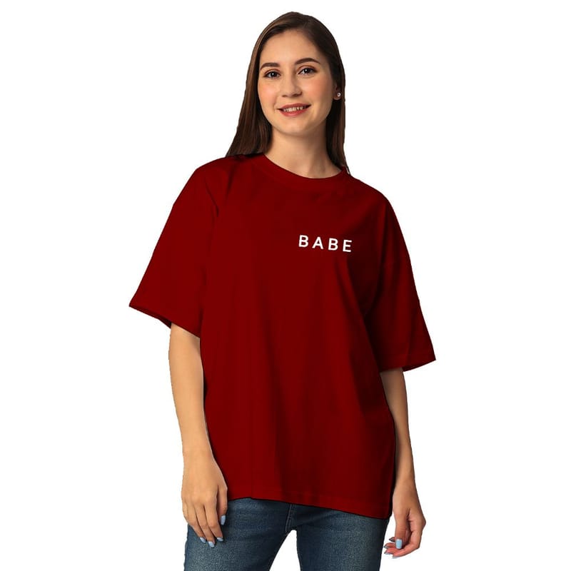 Streetmode Babe Maroon T-Shirt for Women