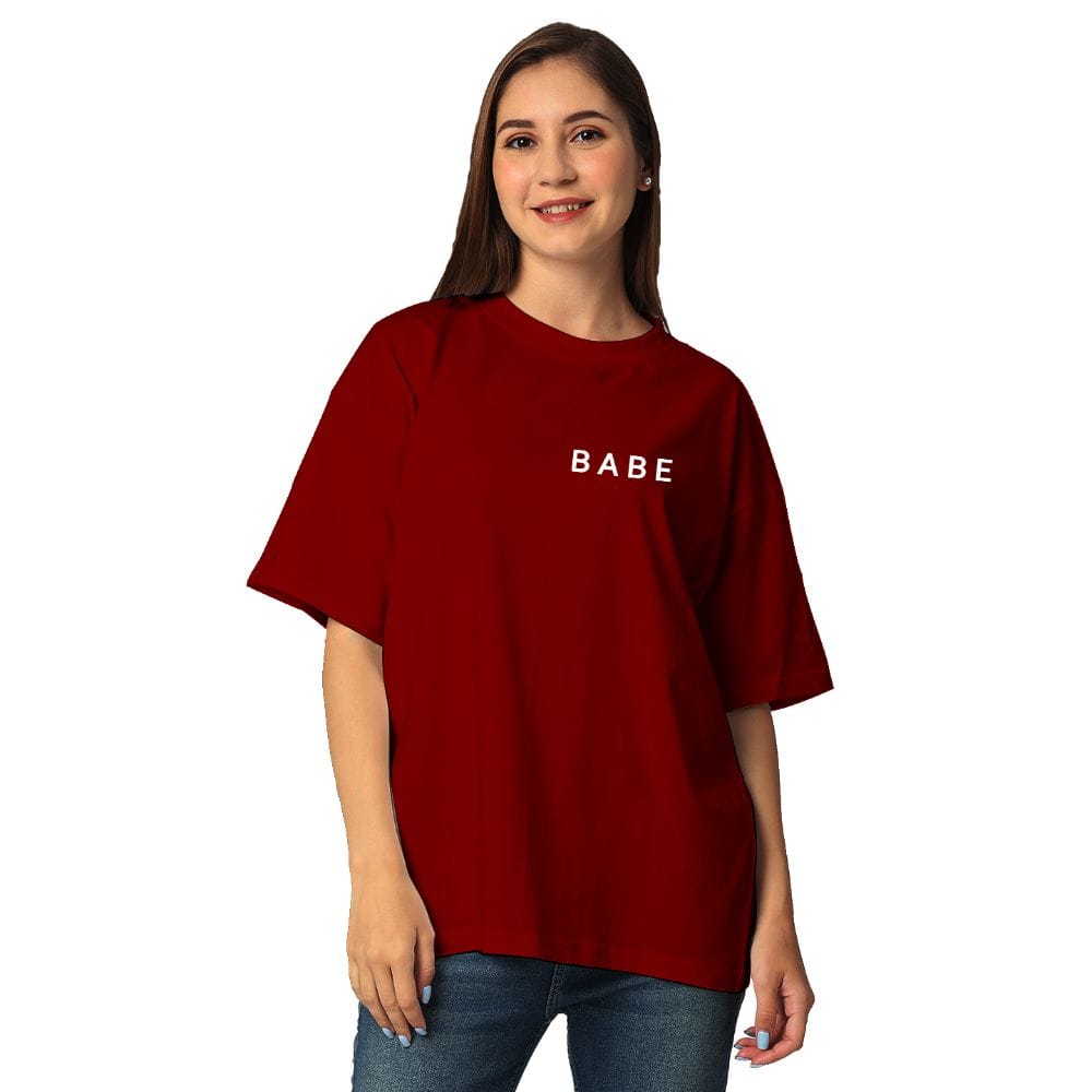 Streetmode Babe Maroon T-Shirt for Women