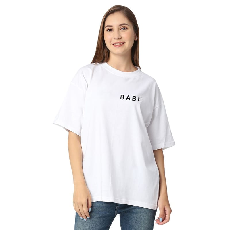 Streetmode Babe White T-Shirt for Women