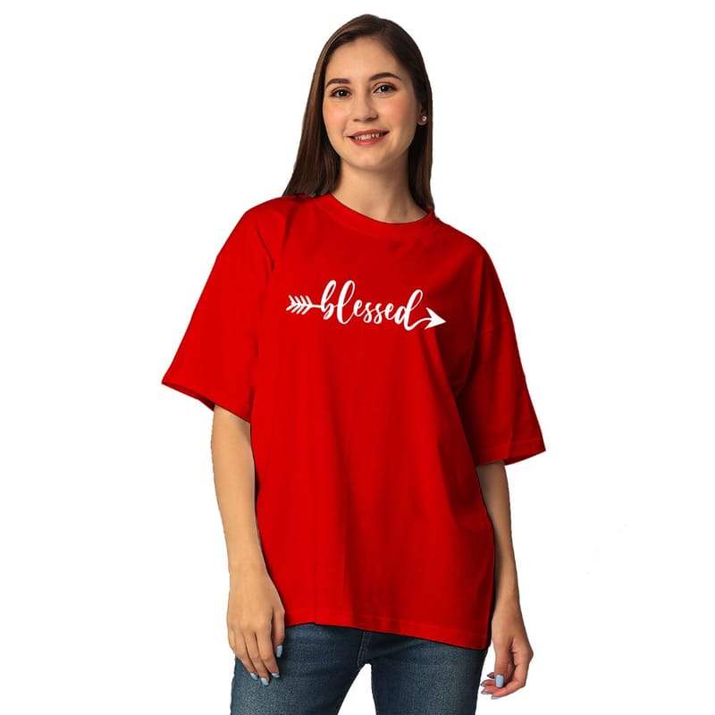 Streetmode Blessed Red T-Shirt for Women