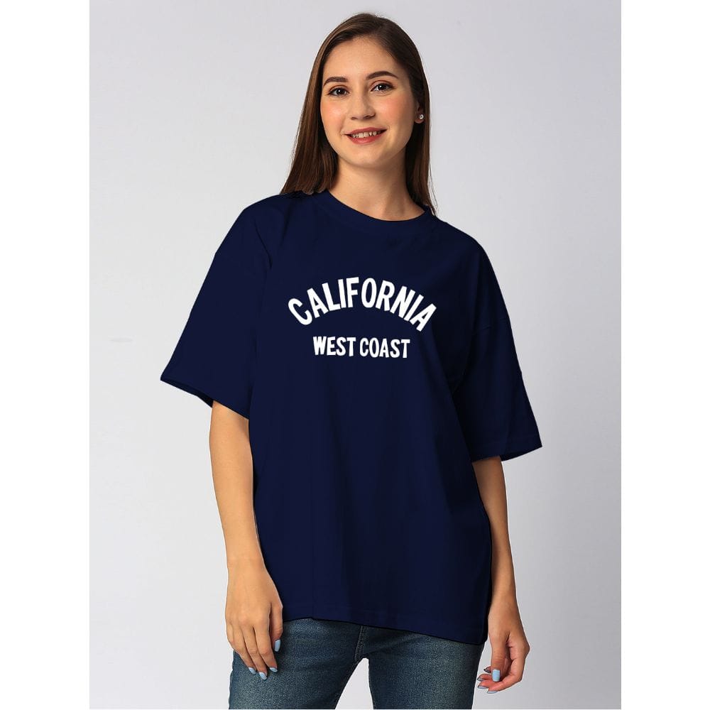 Streetmode California Navy Blue T-Shirt for Women