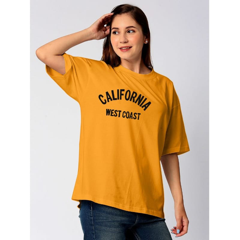 Streetmode California Yellow T-Shirt for Women