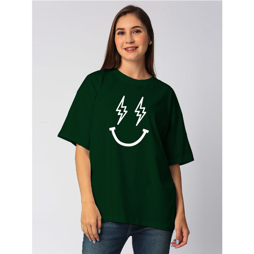 Streetmode Current Smile Green T-Shirt for Women