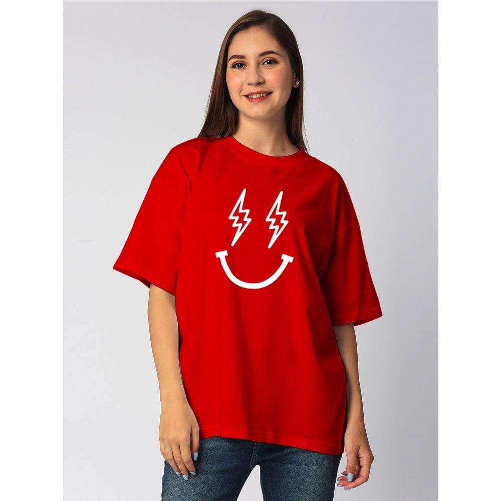 Streetmode Current Smile Red T-Shirt for Women