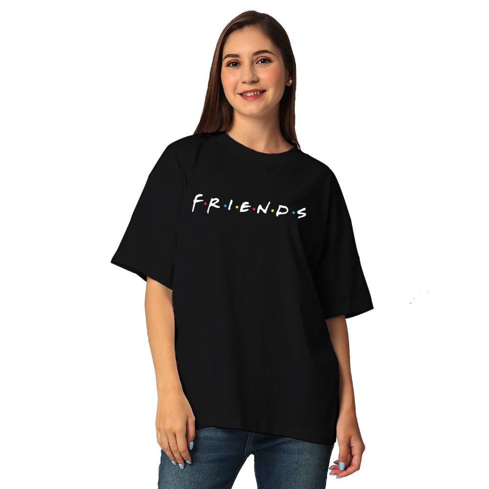 Streetmode Friends Black T-Shirt for Women