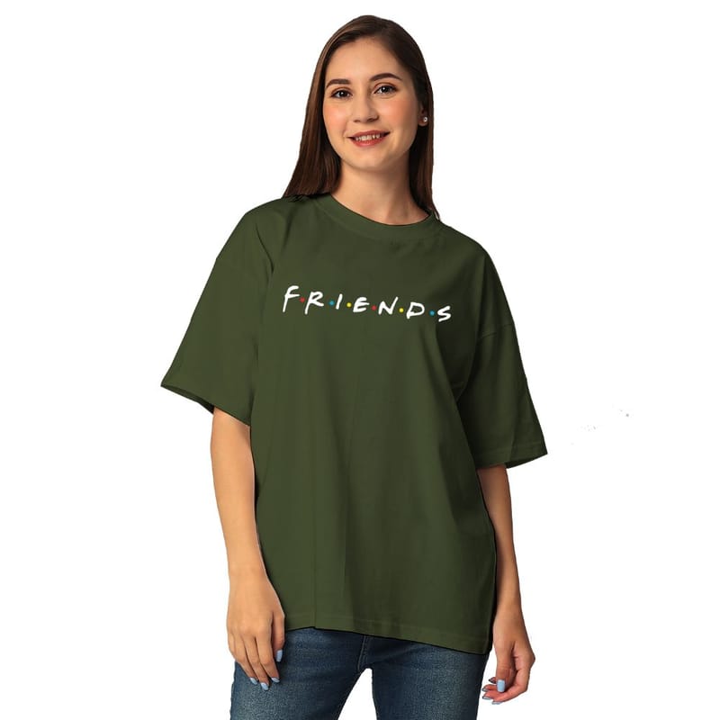 Streetmode Friends Olive Green T-Shirt for Women