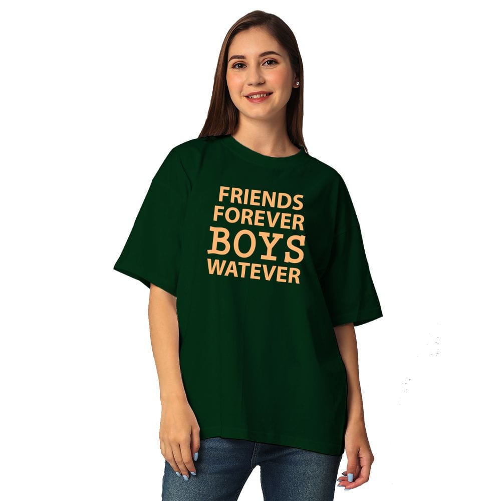 Streetmode Friends Foverver Boys Watever Green T-Shirt for Women