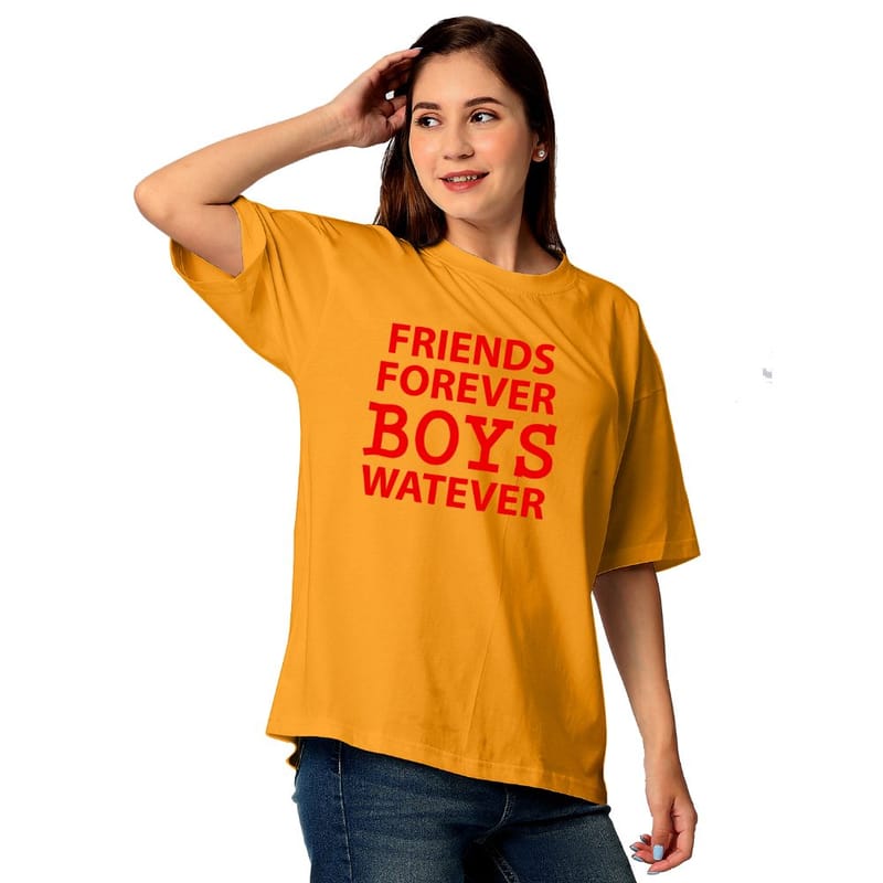 Streetmode Friends Foverver Boys Watever Yellow T-Shirt for Women