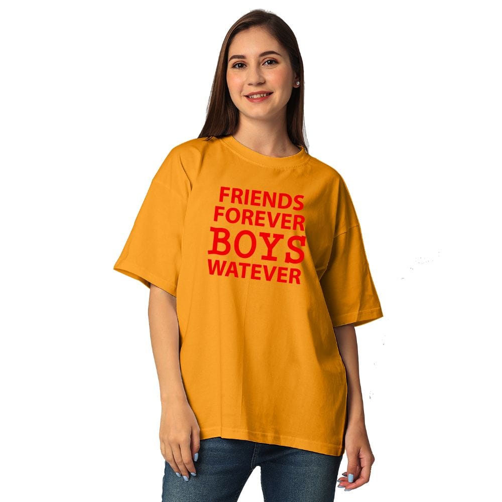 Streetmode Friends Foverver Boys Watever Yellow T-Shirt for Women