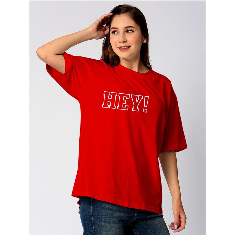 Streetmode Hey! Red T-Shirt for Women