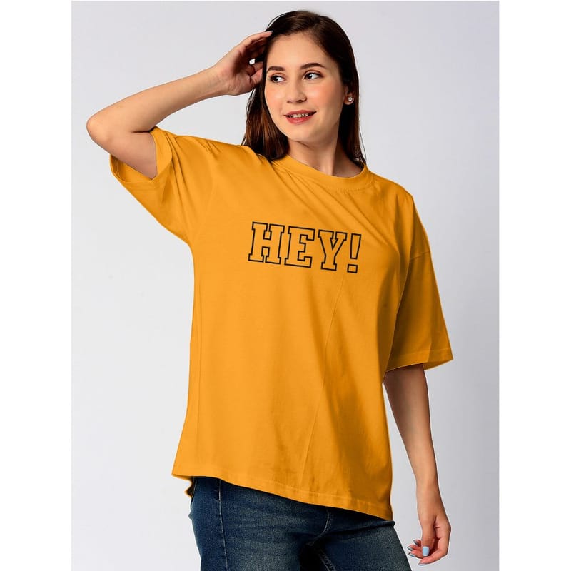 Streetmode Hey! Yellow T-Shirt for Women